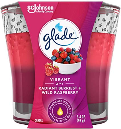 GLADE CANDLE 2-IN-1 RADIANT BERRIES / WILD RASPBERRY (6 x 3.4oz)