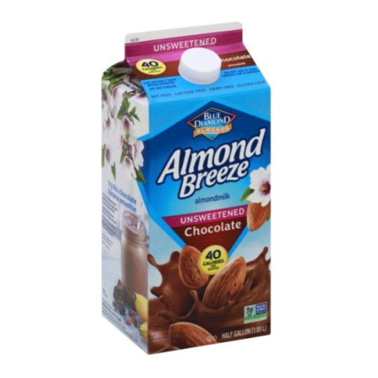 BLUE DIAMOND BREEZE UNSWEETENED CHOCOLATE ALMOND BREEZE 32OZ/12