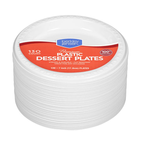 Berkley Jensen 7″ White Plastic Dessert Plates, 130 ct
