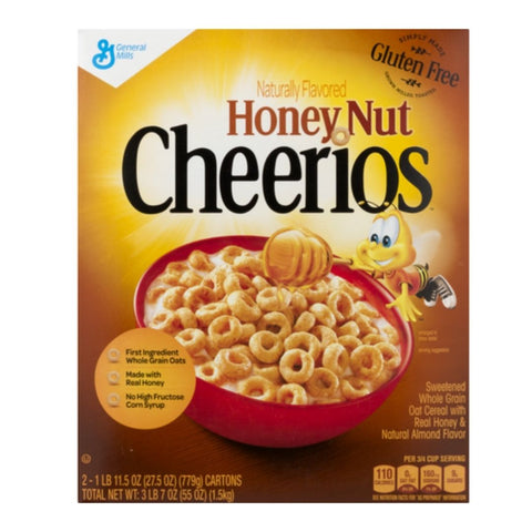 GENERAL MILLS HONEY NUT CHEERIOS 27.5 OZ x 2 Pack