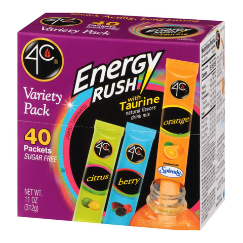 4C TEA ENERGY RUSH SUGAR FREE 40CT / 1