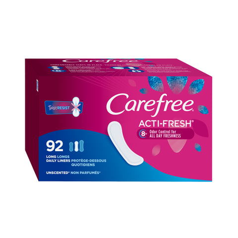 CareFree BODYSHAPE LONG DAILY LINERS 92ct / 4 Pack