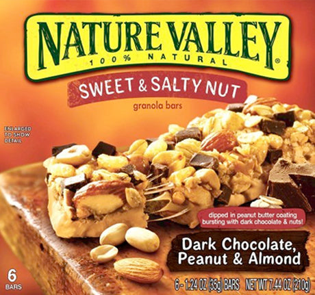 Nature Valley Granola BARS SWEET & SALTY DARK CHOCOLATES 7.4oz 6Pack x 12Pack