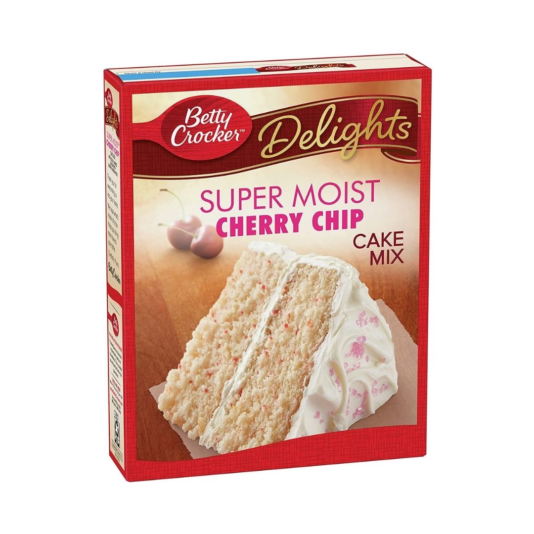 Betty Crocker Super Moist Cherry Chip Cake Mix - 375g (Pack Of 4 Boxes)