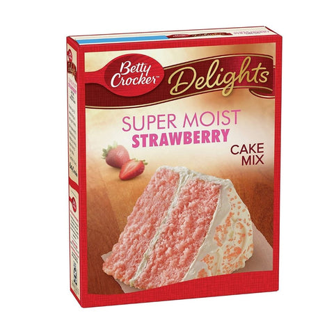 Betty Crocker Baking Mix, Super Moist Cake Mix, Strawberry, 15.25 Oz Box /12/CS