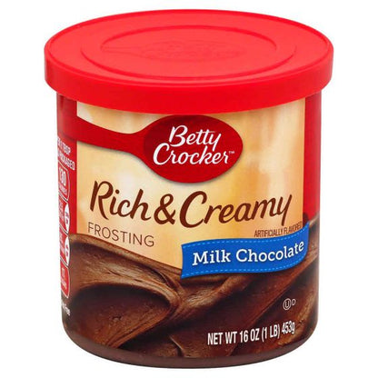BETTY CROCKER FROSTING RICH & CREAMY MILK CHOCOLATE 16OZ X 8