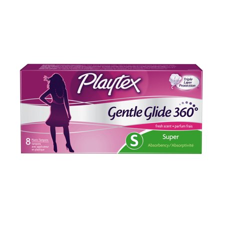 PLAYTEX GENTLE GLIDE UNSCENTED SUPER ABSORBENT TAMPON (12 x 8 CT)
