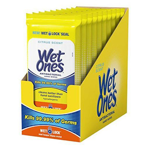 WET-ONES ANTIBACTERIAL WIPES 20ct x 10Pack (200 wipes)