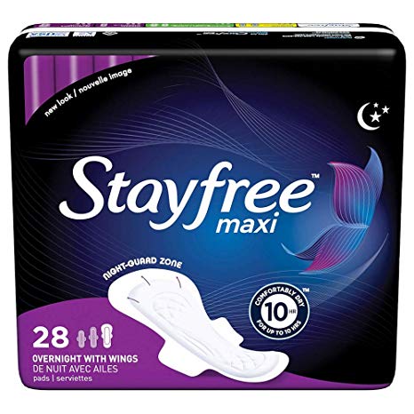 StayFree MAXI OVERNIGHT W/ WINGS 28 / 4 /Case