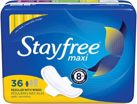 STAYFREE REGULAR WITH WINGS 36CT - 4Pack