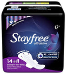 STAYFREE ULTRATHIN OVERNIGHT WINGS OC 14CT -8 Pack