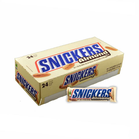 SNICKERS Almond Singles Size Chocolate Candy Bars, 1.76 Oz. Bars, 24- Ct. Box | Divico Cash & Carry Sint Maarten