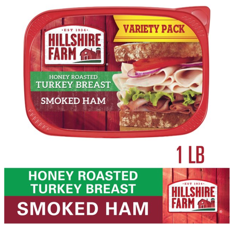 Hillshire Farm Ultra Thin Honey Roasted Turkey Breast & Smoked Ham Variety Pack - 16oz / 6