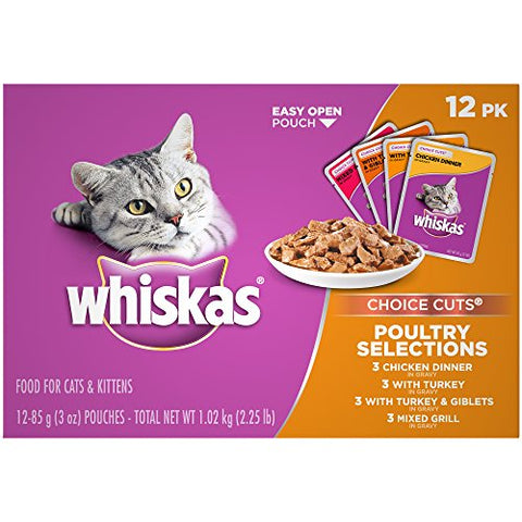 WHISKAS CHOICE CUTS POULTRY 4x12PACK