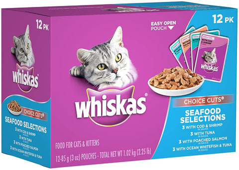 WHISKAS CHOICE CUTS SEAFOOD 4x12 PACK