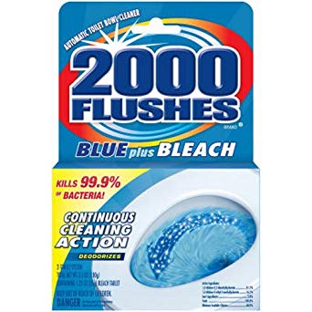2000 Flushes Blue Toilet Bowl Cleaner plus Bleach 3.5oz