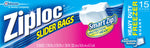 Ziploc Easy Zip Freezer Bags 12 Pack of 15 pcs
