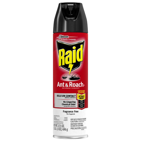 RAID ANT & ROACH KILLER FRAGRANCE FREE 17.5OZ  12Pack